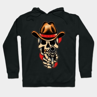 Cowboy skull with gun Hoodie